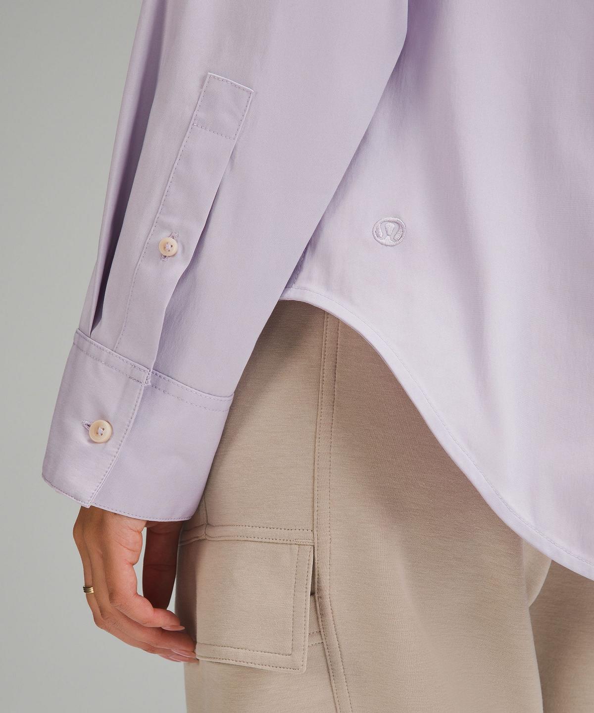 Camicia A Maniche Lunghe Donna Lululemon Relaxed-Fit Cotton-Blend Poplin Button-Down Viola | IT_LuLu24171