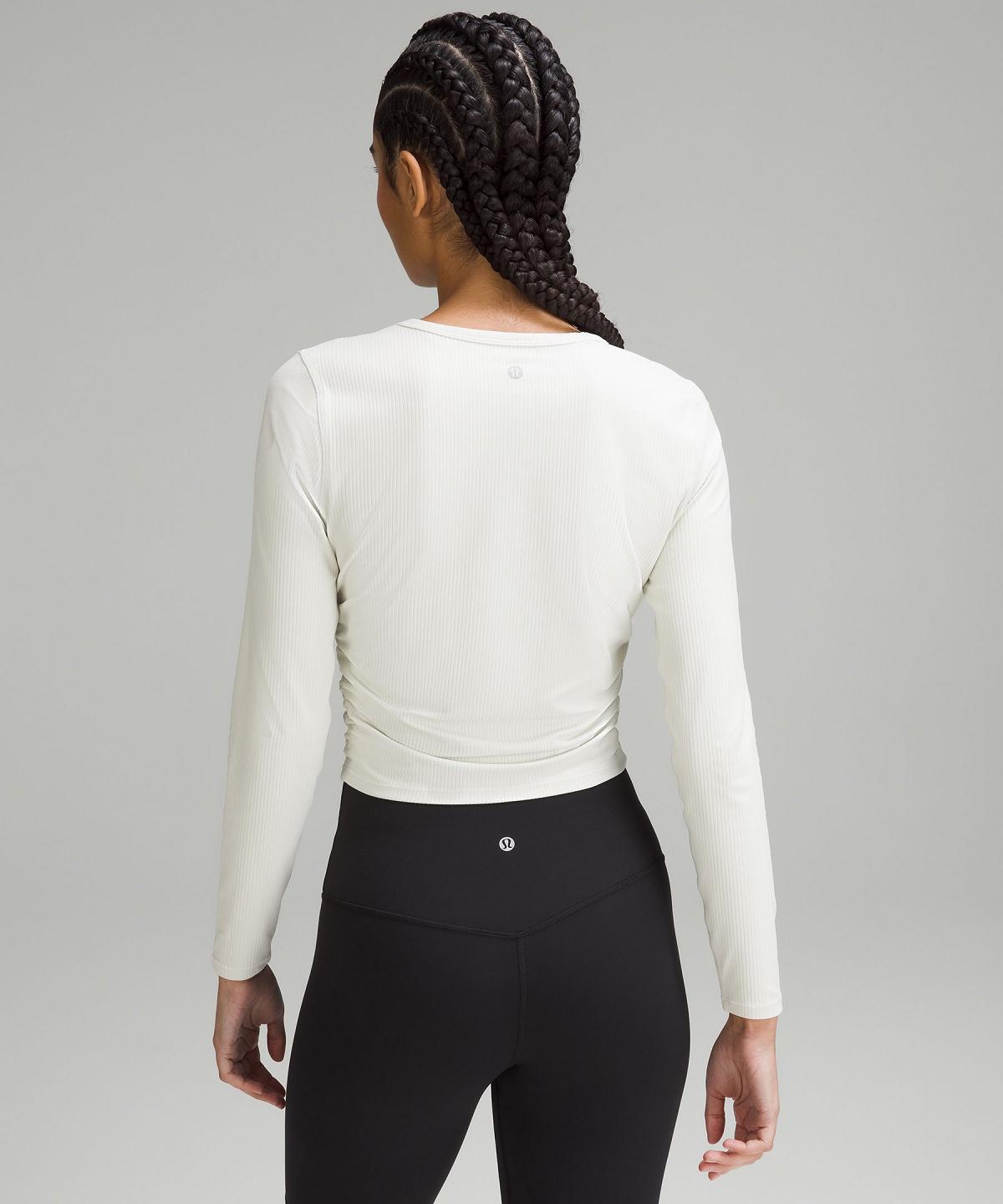 Camicia A Maniche Lunghe Donna Lululemon All It Takes Ribbed Nulu Bianche | IT_LuLu44097