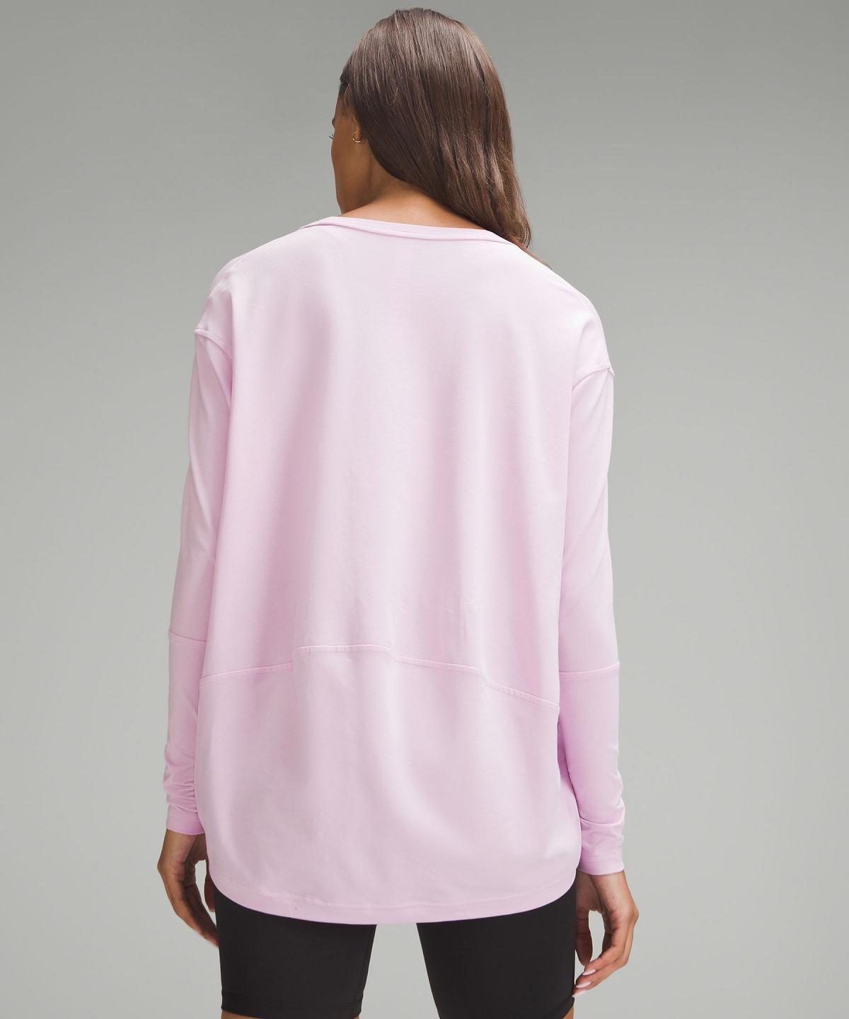 Camicia A Maniche Lunghe Donna Lululemon Back In Action V-Neck Rosa | IT_LuLu27941