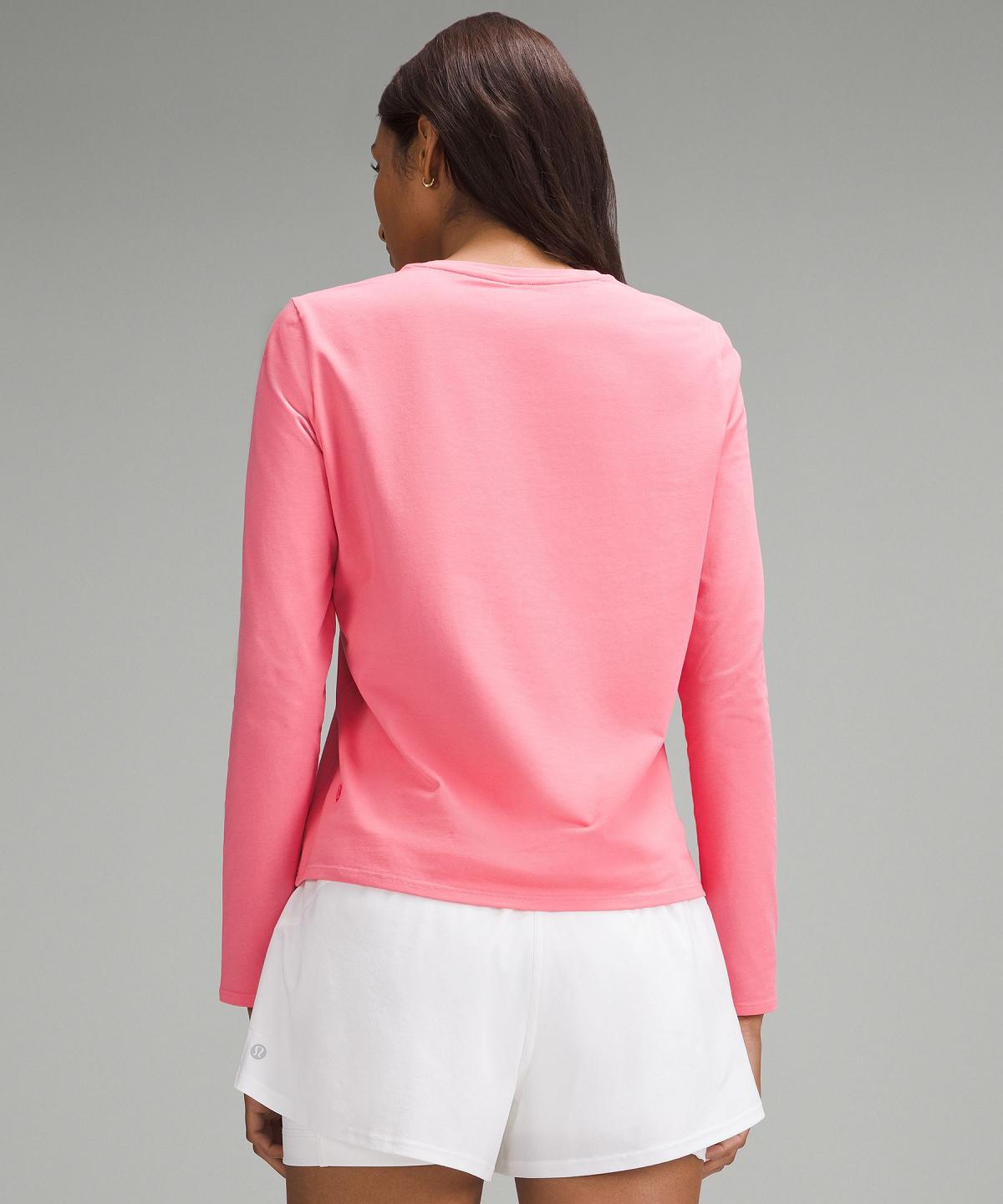 Camicia A Maniche Lunghe Donna Lululemon Organic Cotton Crewneck Rosa | IT_LuLu30233