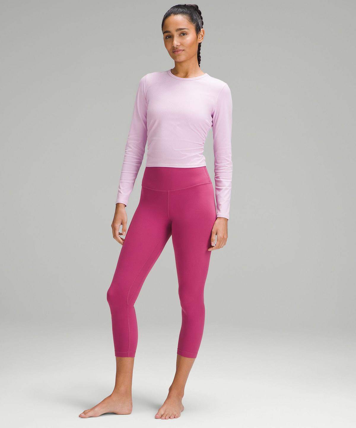 Camicia A Maniche Lunghe Donna Lululemon All It Takes Ribbed Nulu Rosa | IT_LuLu30169