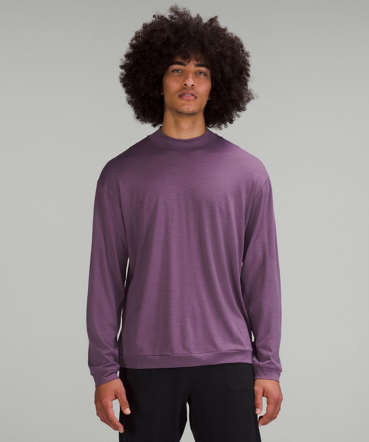 Camicia A Maniche Lunghe Uomo Lululemon Merino Wool-Blend Viola | IT_LuLu45736