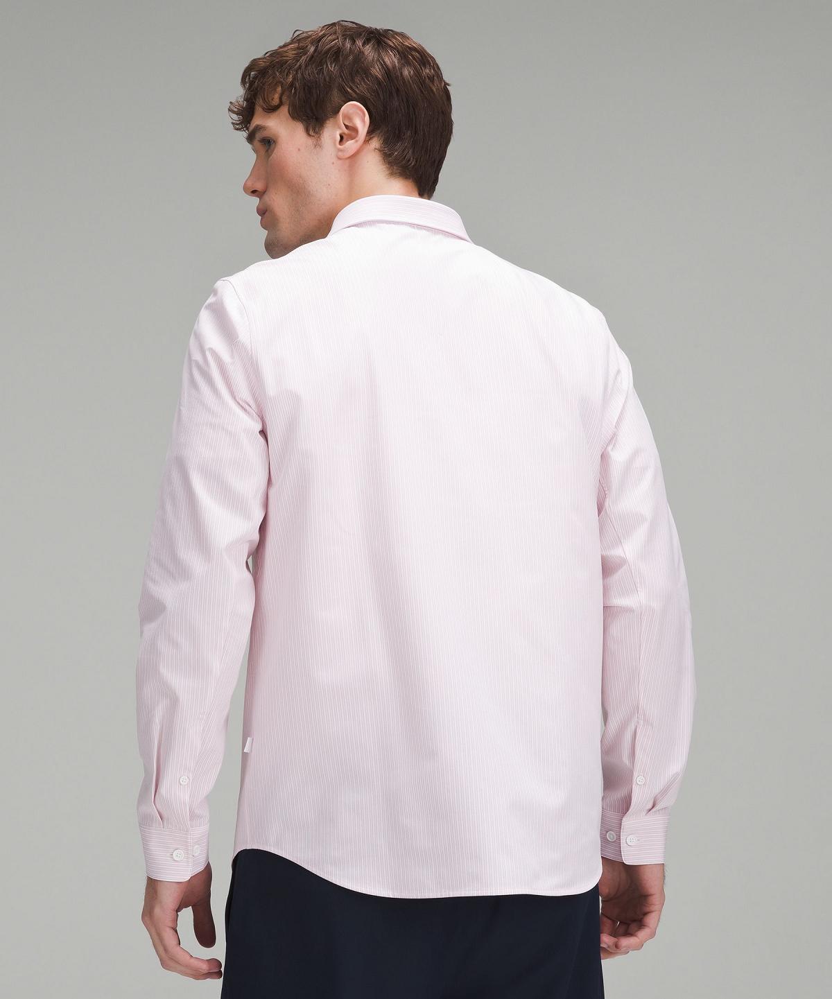 Camicia A Maniche Lunghe Uomo Lululemon New Venture Classic-Fit Strisce Bianche Rosa | IT_LuLu78494