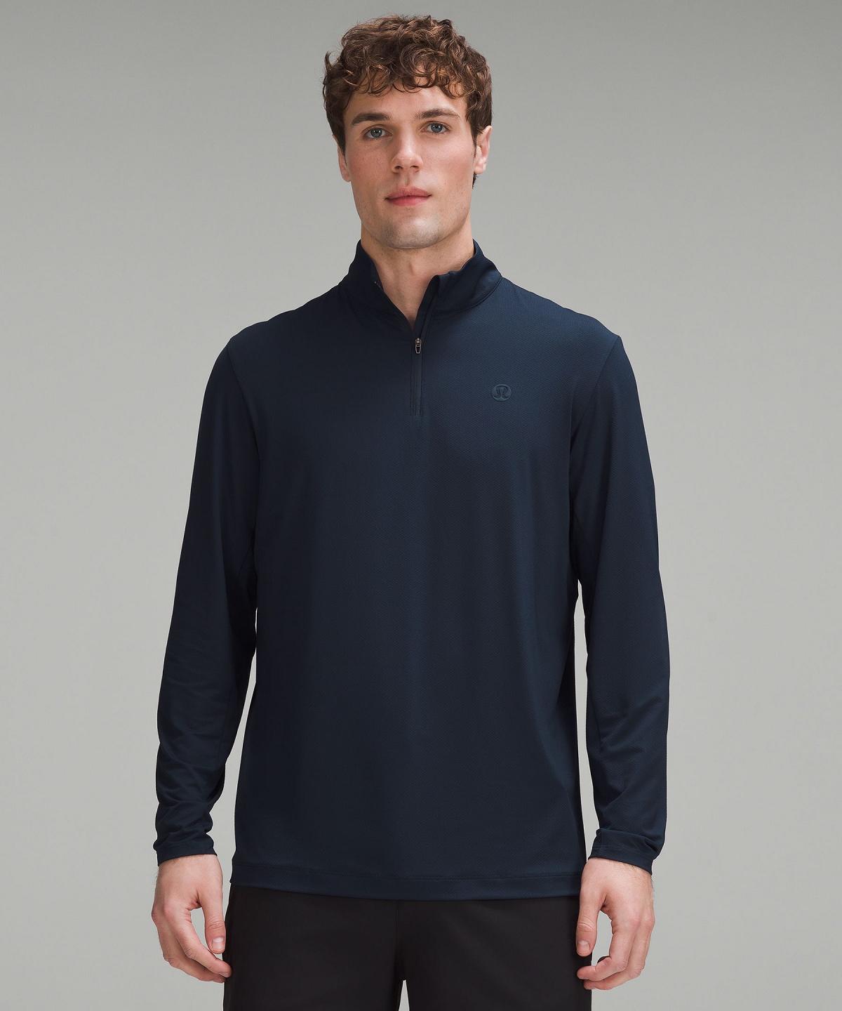 Camicia A Maniche Lunghe Uomo Lululemon Golf Half Zip Blu Marino | IT_LuLu35313