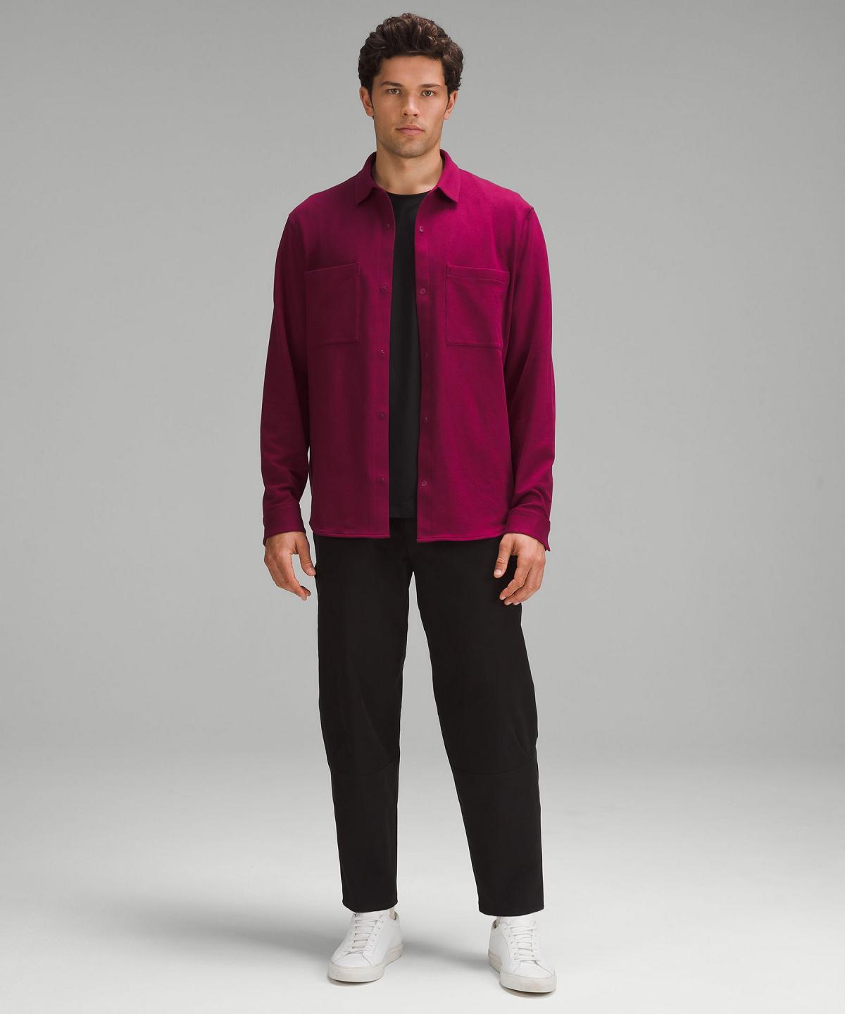 Camicie Con Bottoni Uomo Lululemon Soft Knit Overshirt Rosse | IT_LuLu92875