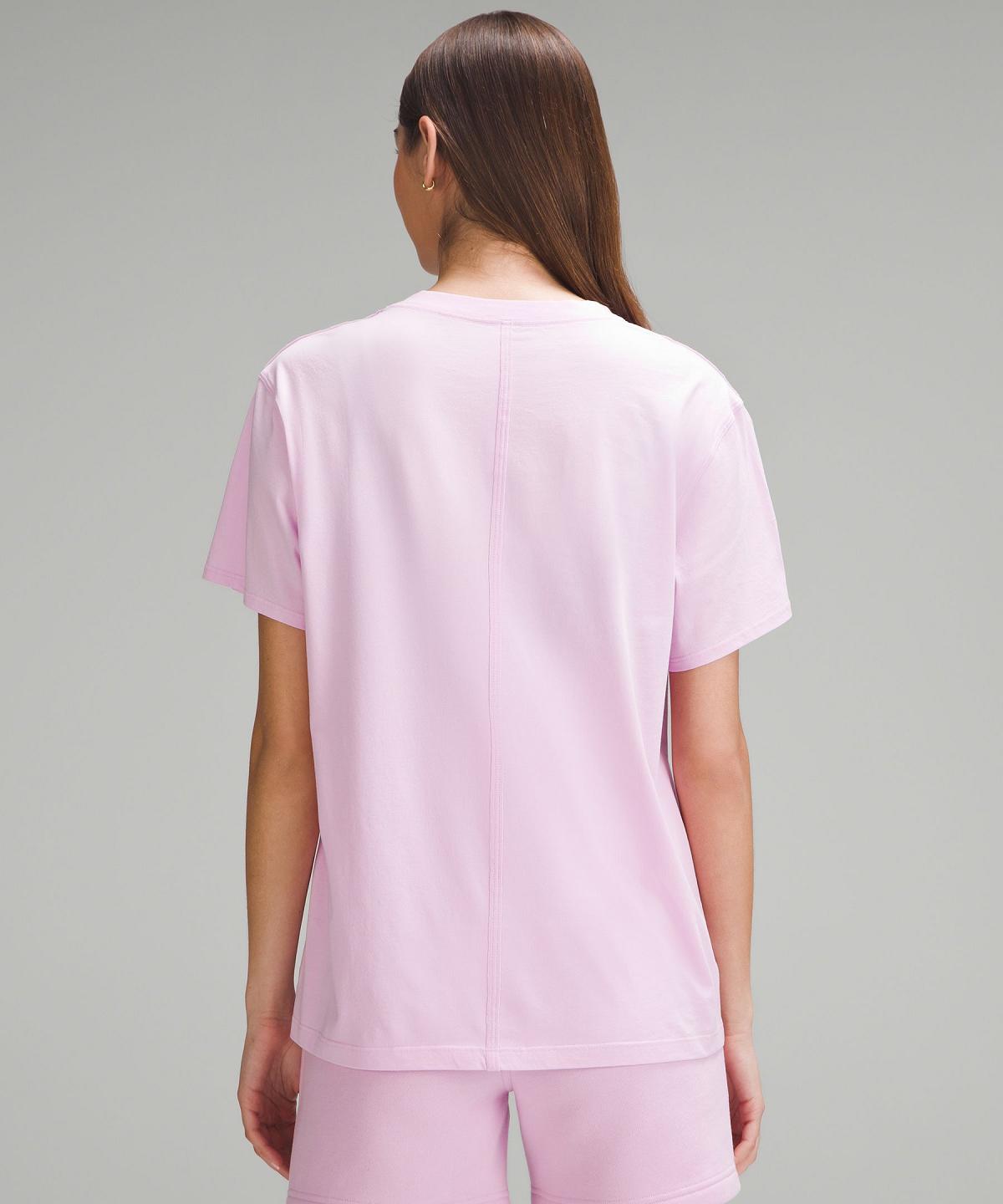 Camicie Donna Lululemon All Yours Cotton T-Shirt Rosa | IT_LuLu43690