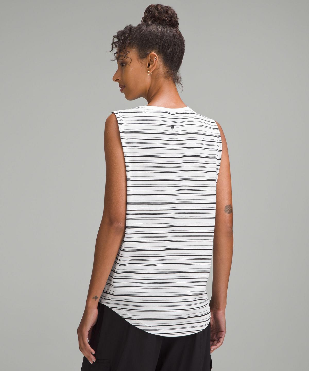 Camicie Donna Lululemon Brunswick Muscle Strisce Bianche Nere | IT_LuLu34534