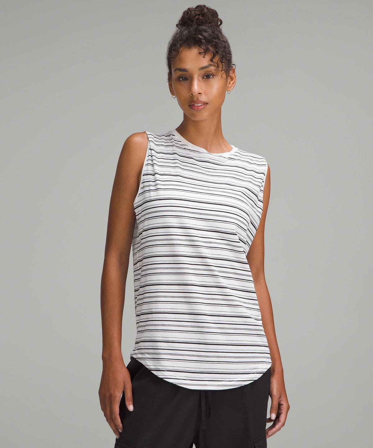 Camicie Donna Lululemon Brunswick Muscle Strisce Bianche Nere | IT_LuLu34534