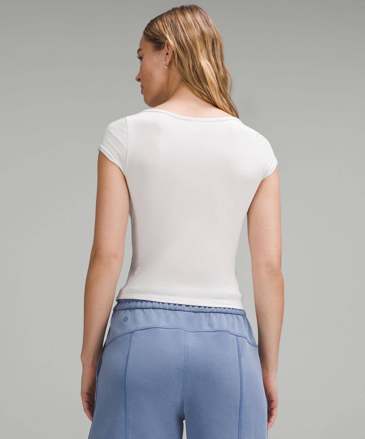 Camicie Donna Lululemon Cap-Sleeve Henley T-Shirt Bianche | IT_LuLu42611