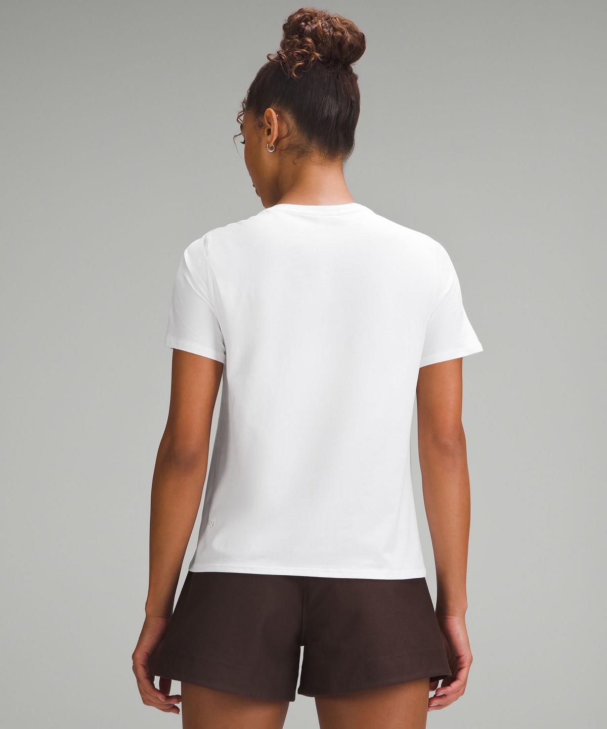 Camicie Donna Lululemon Cotton Shoulder-Twist T-Shirt Bianche | IT_LuLu79101