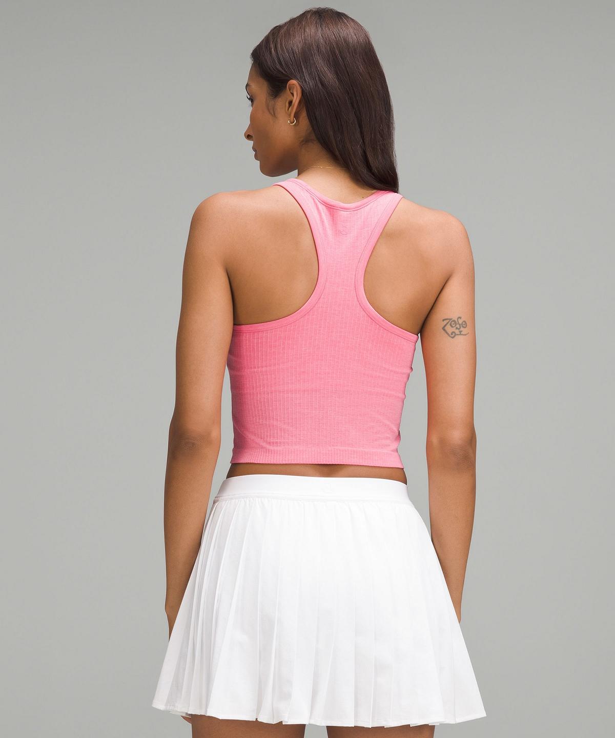 Camicie Donna Lululemon Ebb to Street Cropped Racerback Rosa | IT_LuLu12939