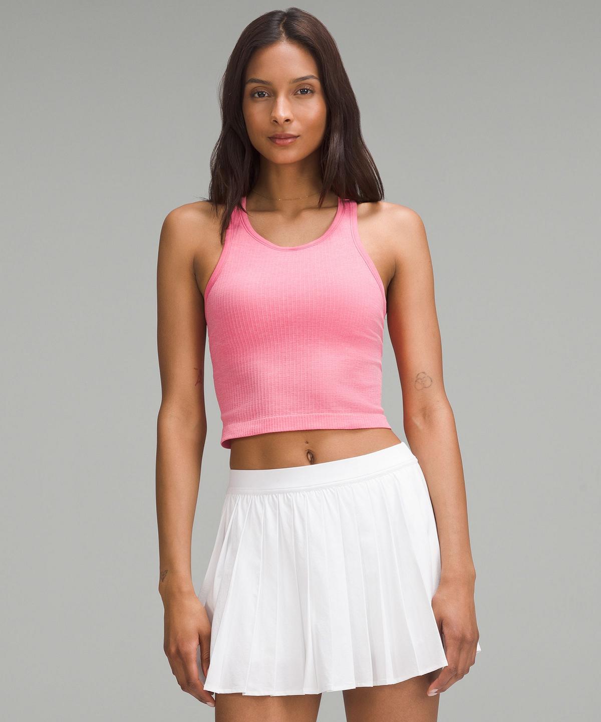 Camicie Donna Lululemon Ebb to Street Cropped Racerback Rosa | IT_LuLu12939