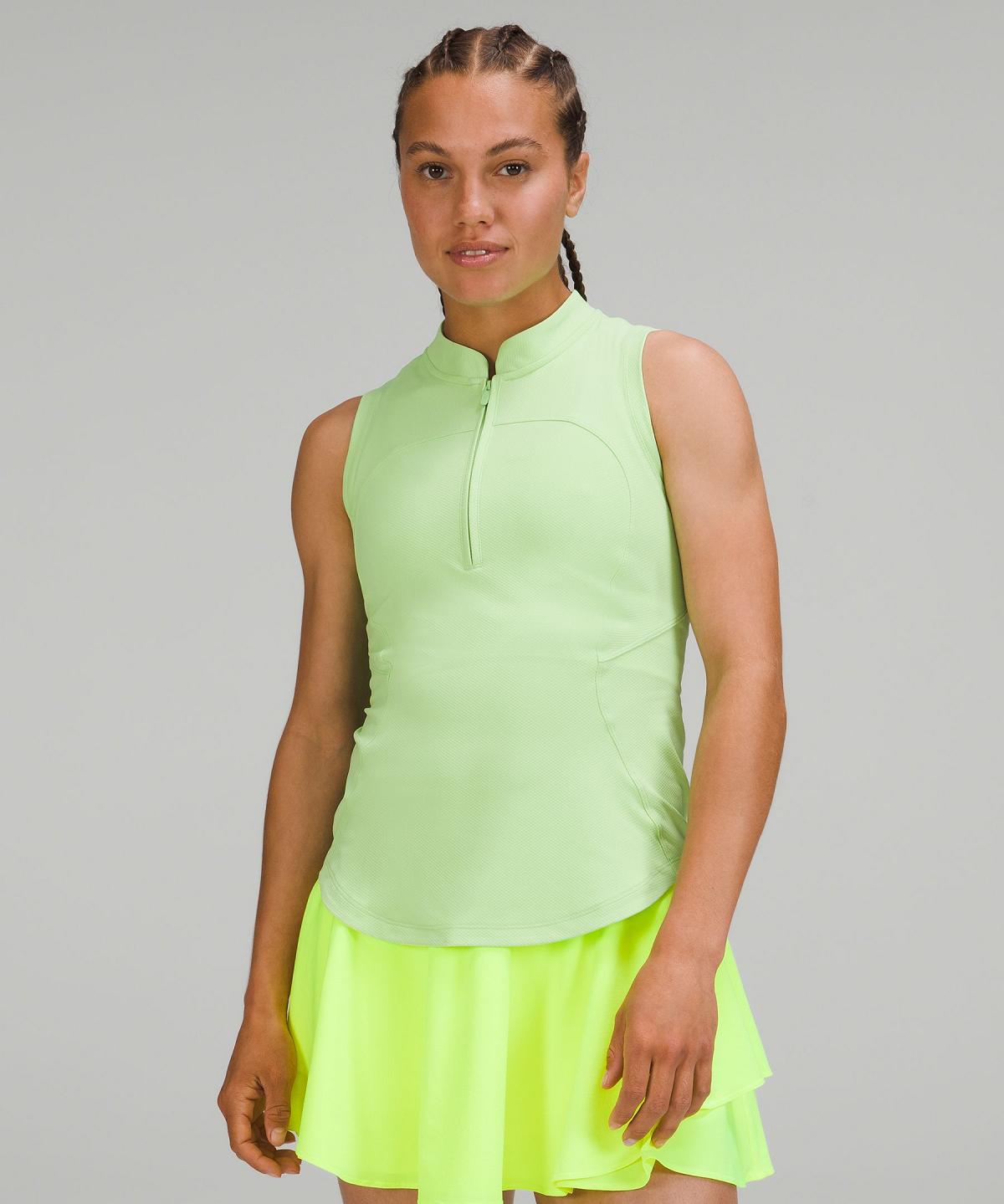 Camicie Donna Lululemon Front-Zip Mockneck Tennis Verdi Corallo | IT_LuLu52974