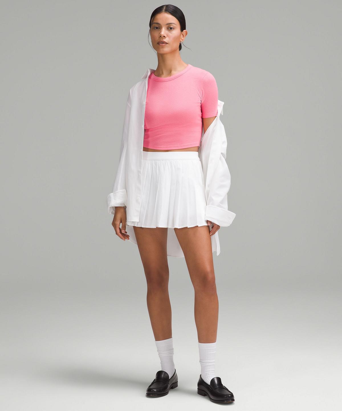 Camicie Donna Lululemon Hold Tight Straight Hem Cropped T-Shirt Rosa | IT_LuLu16688