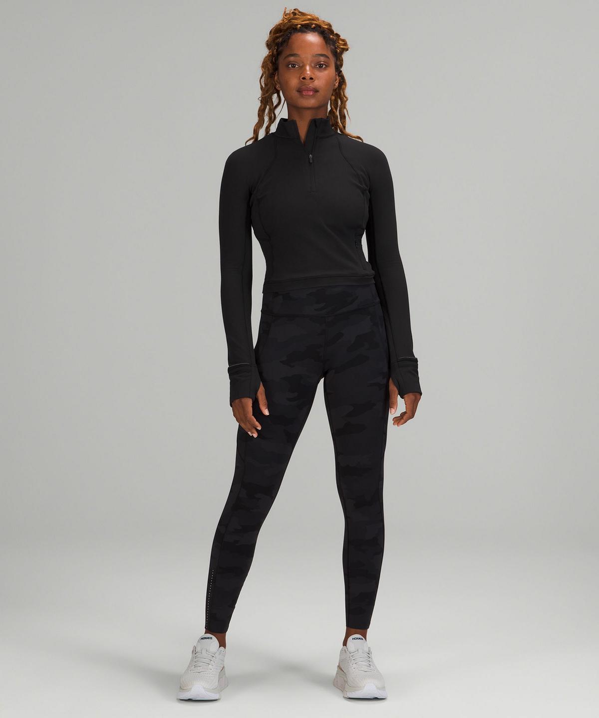 Camicie Donna Lululemon It's Rulu Cropped Half Zip Nere | IT_LuLu36110