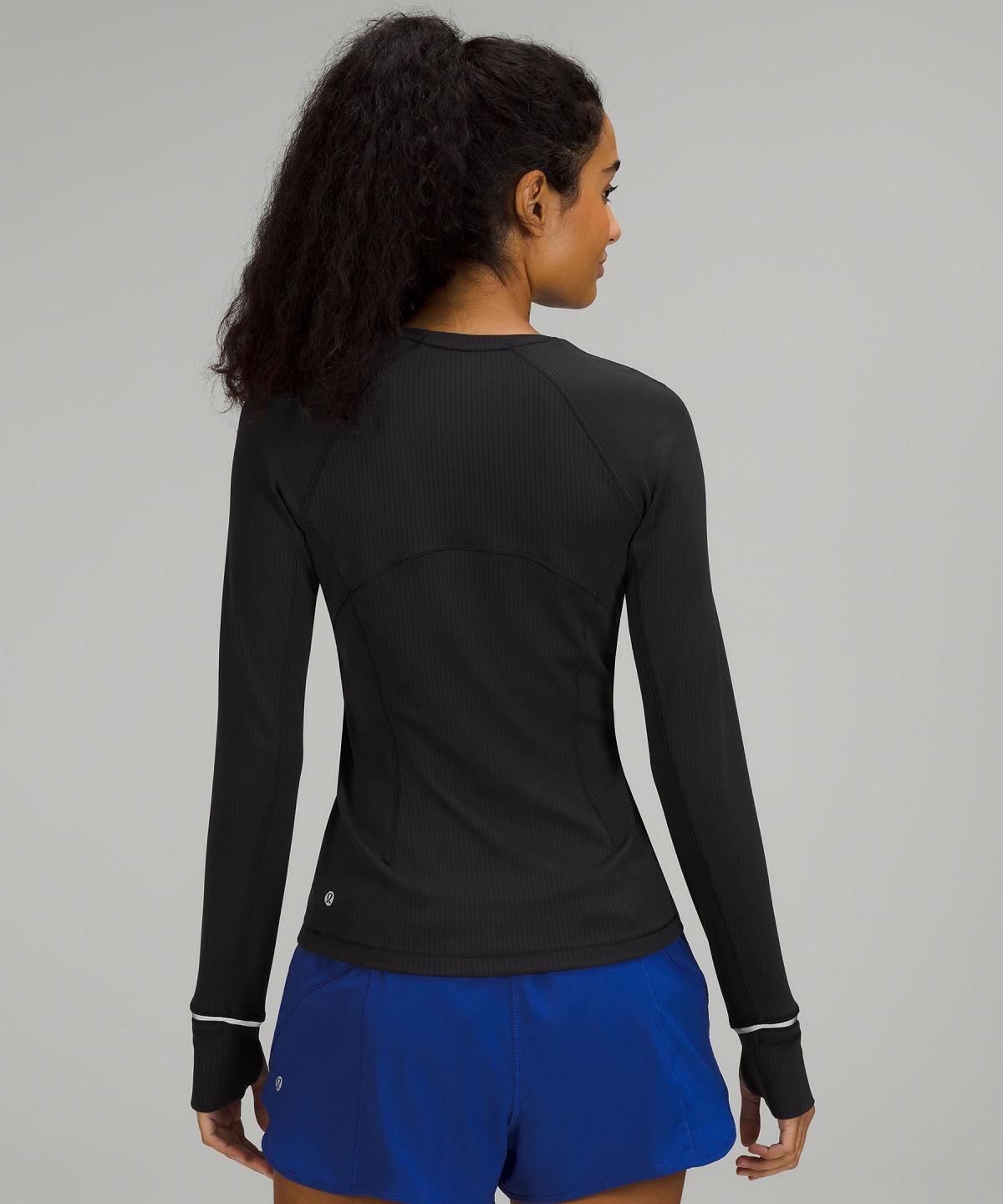 Camicie Donna Lululemon It's Rulu Ribbed Long-Sleeve Nere | IT_LuLu35932