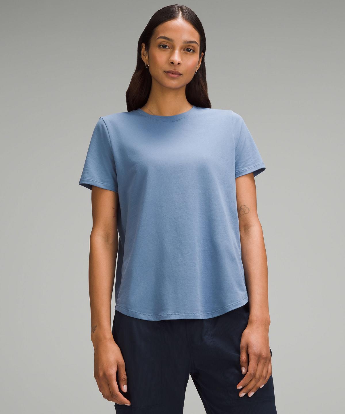 Camicie Donna Lululemon Love Curved-Hem Crewneck T-Shirt Blu | IT_LuLu13938