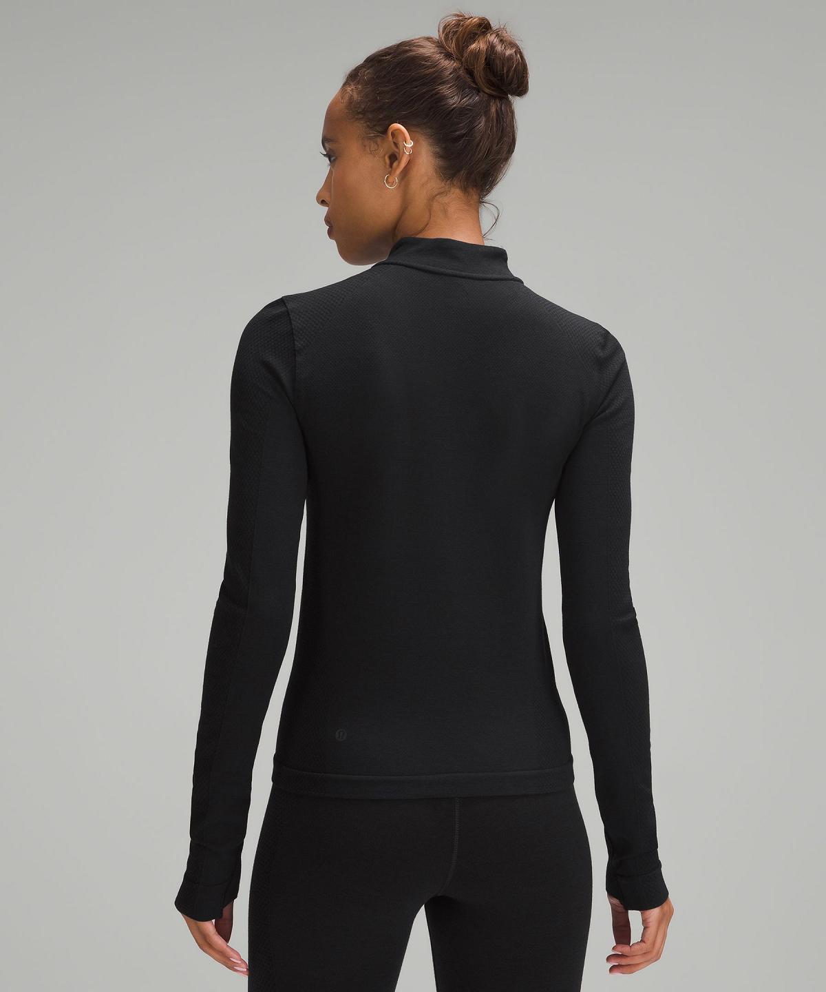 Camicie Donna Lululemon Merino Wool-Blend Base Layer Half Zip Nere | IT_LuLu10002