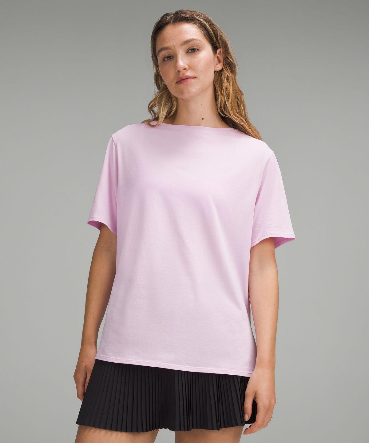 Camicie Donna Lululemon Relaxed-Fit Boatneck T-Shirt Rosa | IT_LuLu80268