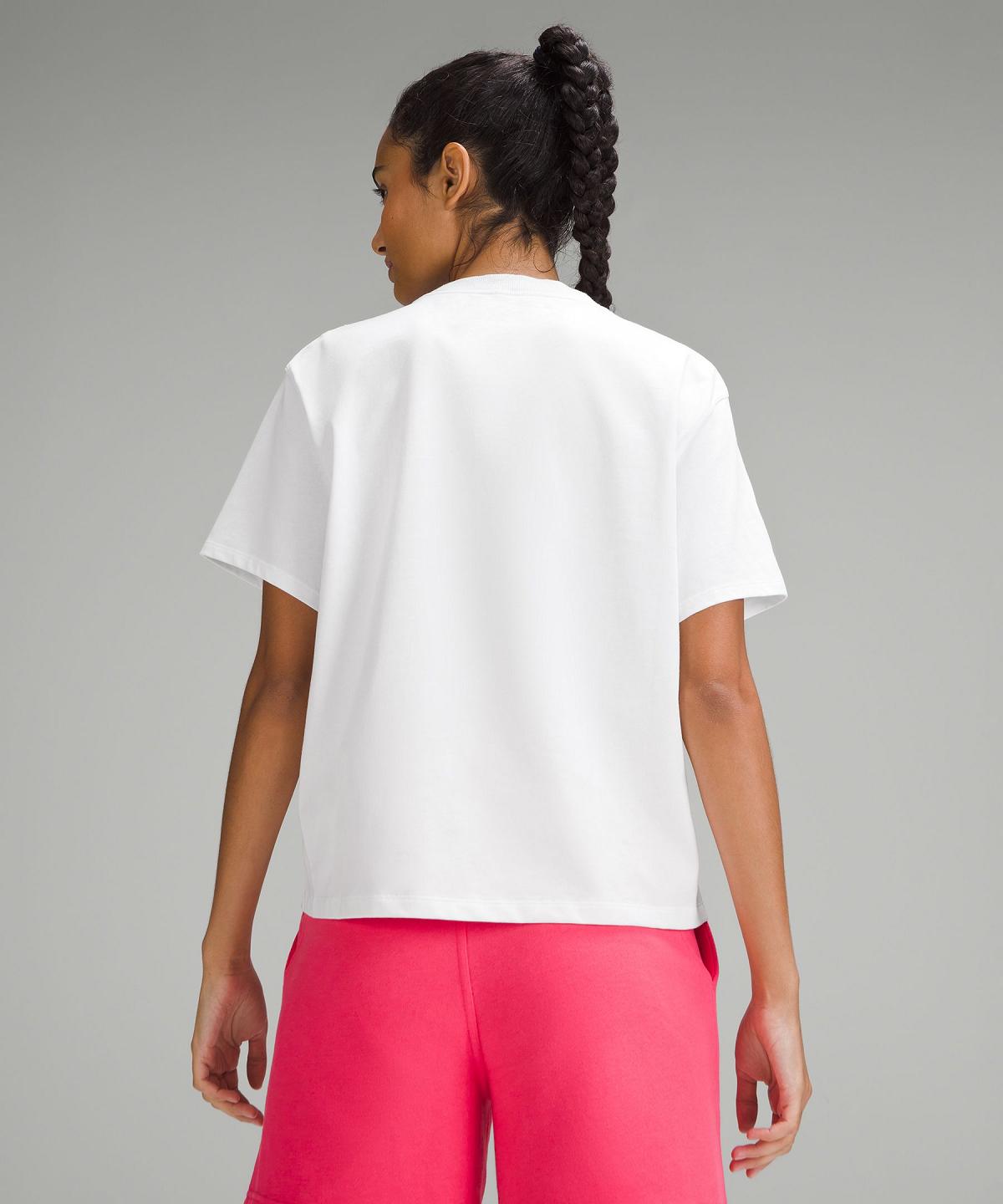 Camicie Donna Lululemon Relaxed-Fit Cotton Jersey T-Shirt Bianche | IT_LuLu50997