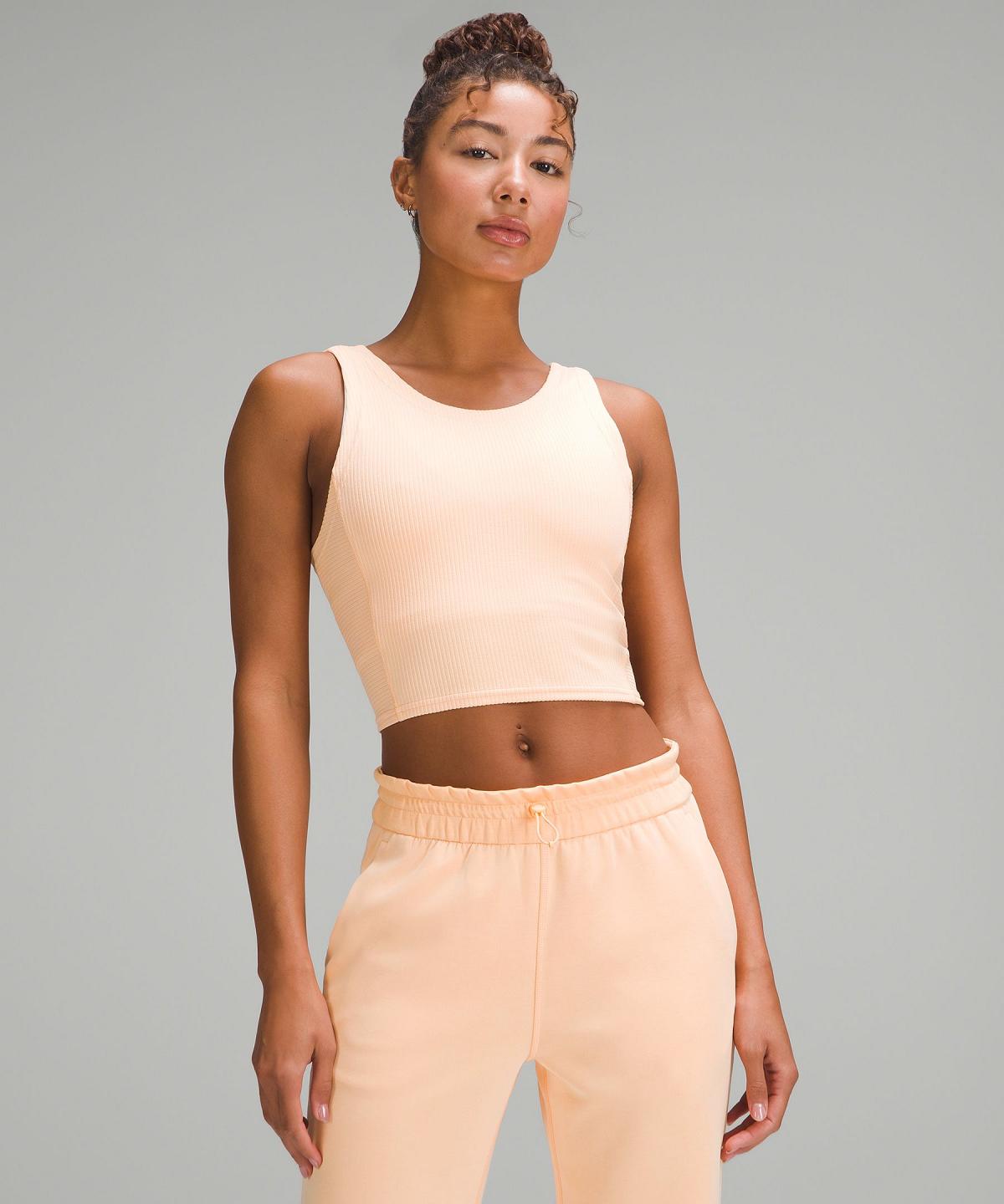 Camicie Donna Lululemon Ribbed Softstreme Cropped Corallo | IT_LuLu43382