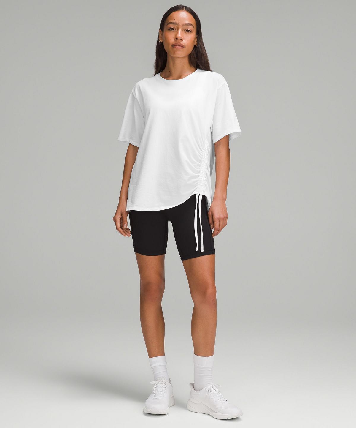 Camicie Donna Lululemon Side-Cinch Cotton T-Shirt Bianche | IT_LuLu64186