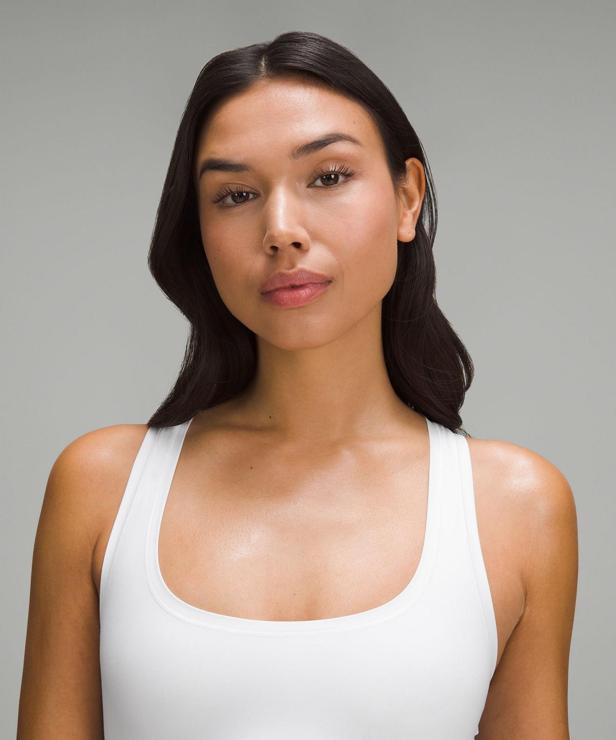 Camicie Donna Lululemon Wundermost Ultra-Soft Nulu Scoop-Neck Cropped Tank Bianche | IT_LuLu48871