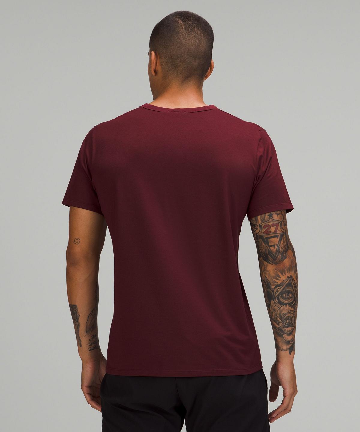 Camicie Uomo Lululemon Fundamental T-Shirt Rosse | IT_LuLu15522