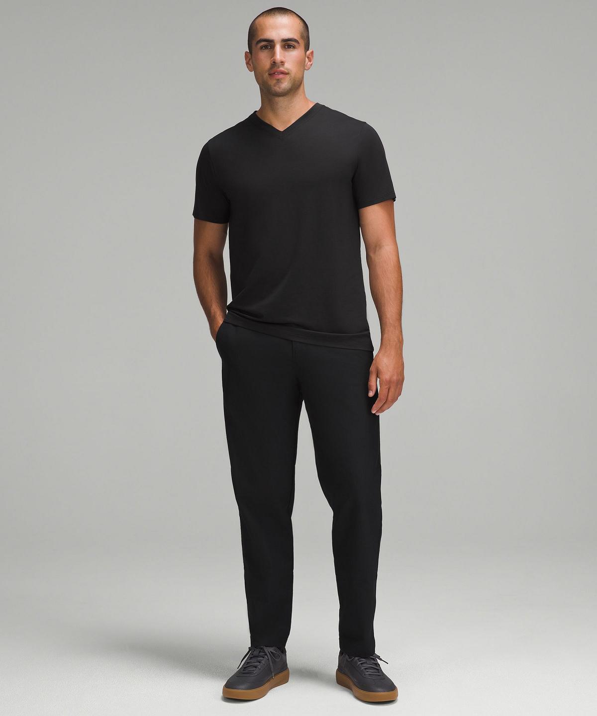 Camicie Uomo Lululemon Fundamental V-Neck T-Shirt Nere | IT_LuLu48867