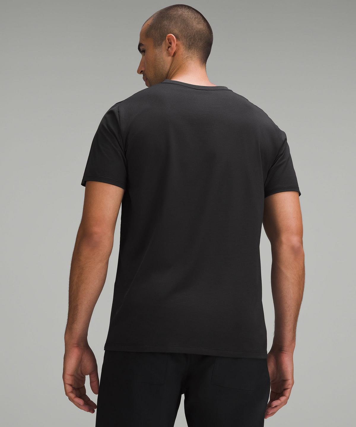 Camicie Uomo Lululemon Fundamental V-Neck T-Shirt Nere | IT_LuLu48867