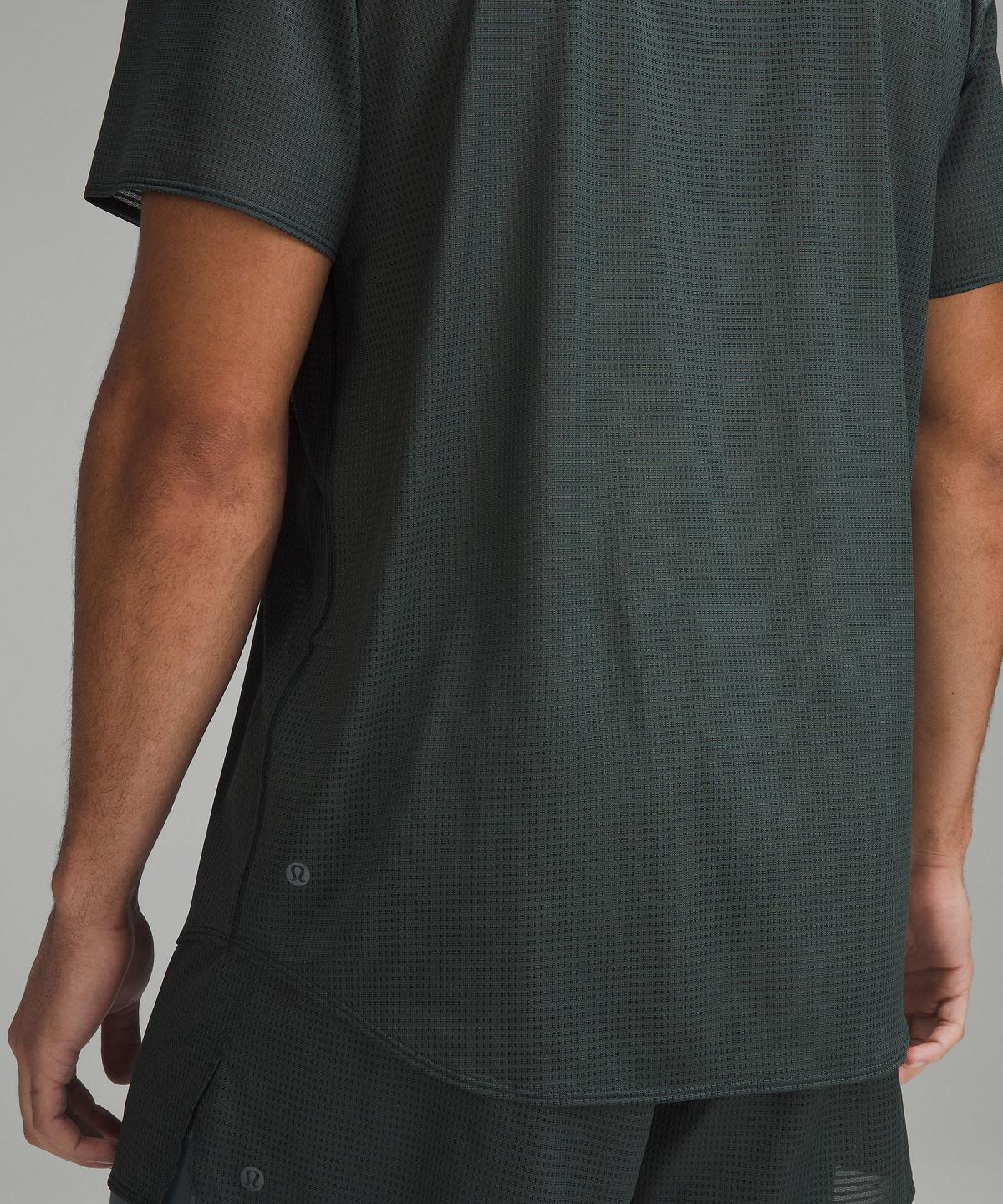 Camicie Uomo Lululemon Grid Mesh Short-Sleeve Grigie | IT_LuLu77544