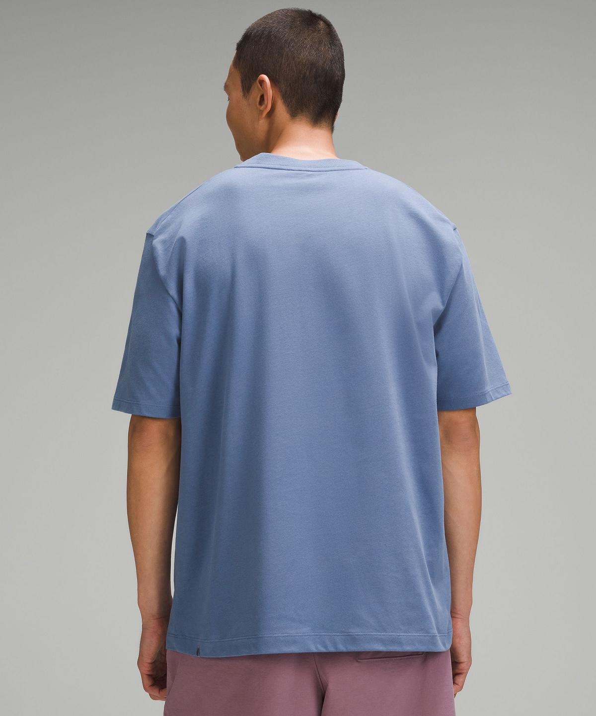 Camicie Uomo Lululemon Heavyweight Cotton Jersey T-Shirt Blu | IT_LuLu94867