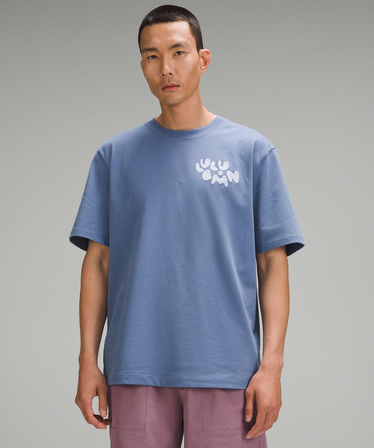 Camicie Uomo Lululemon Heavyweight Cotton Jersey T-Shirt Blu | IT_LuLu94867