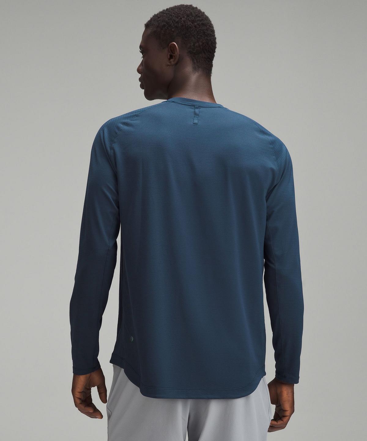 Camicie Uomo Lululemon License to Train Long-Sleeve Blu Marino | IT_LuLu36402