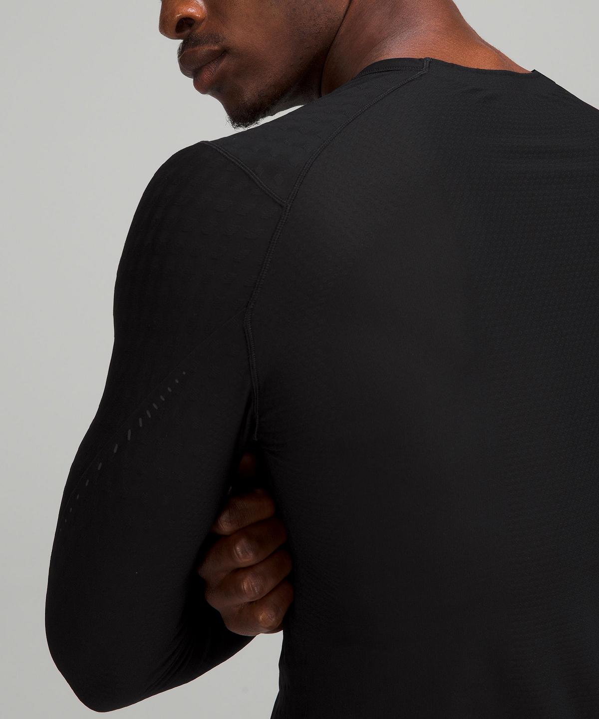 Camicie Uomo Lululemon SenseKnit Running Long-Sleeve Nere | IT_LuLu35123