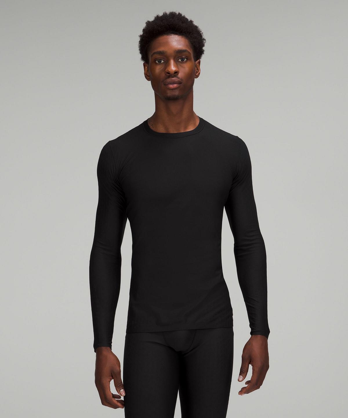 Camicie Uomo Lululemon SenseKnit Running Long-Sleeve Nere | IT_LuLu35123