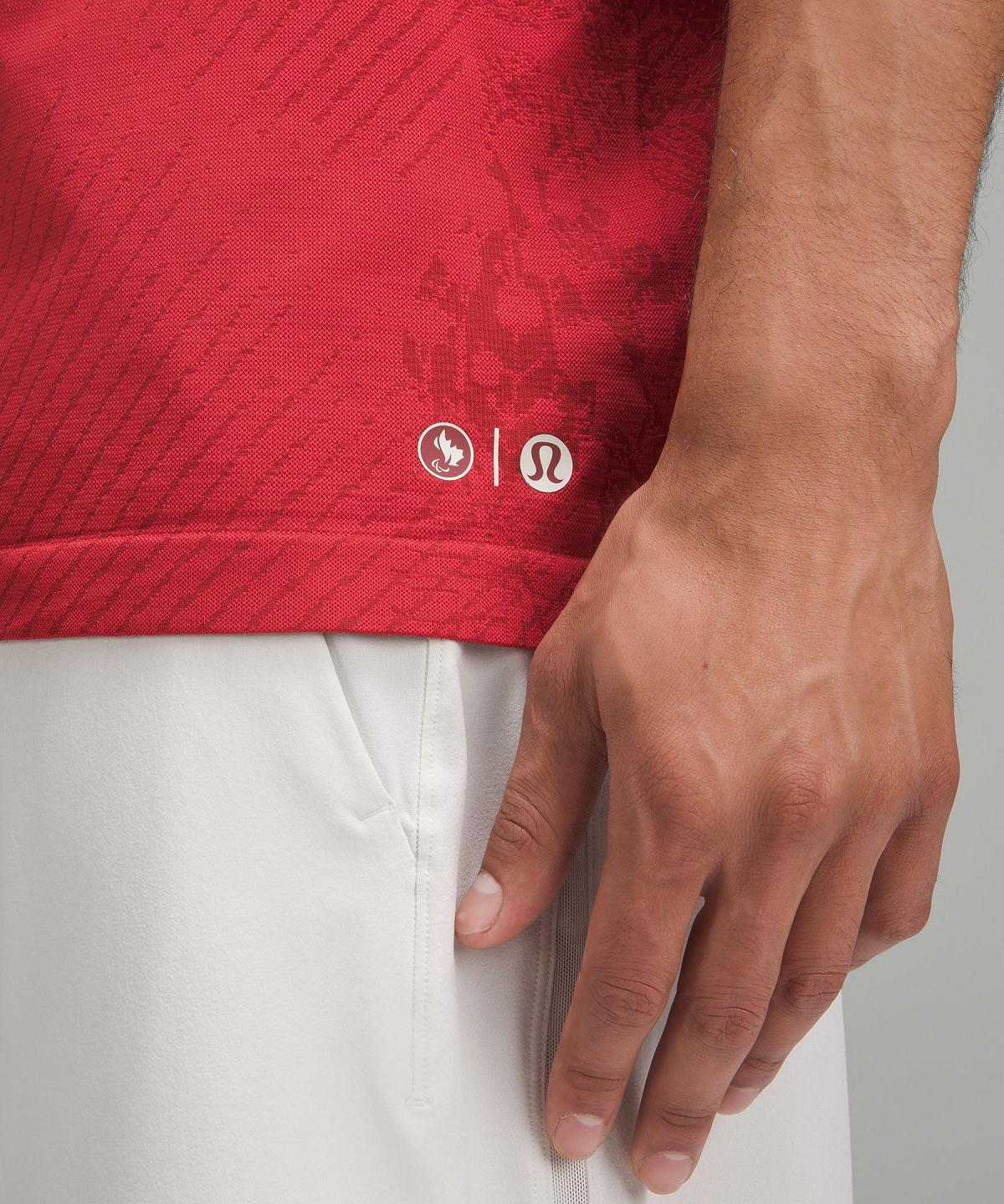 Camicie Uomo Lululemon Team Canada Metal Vent Tech Short-Sleeve Rosse Scuro | IT_LuLu21414