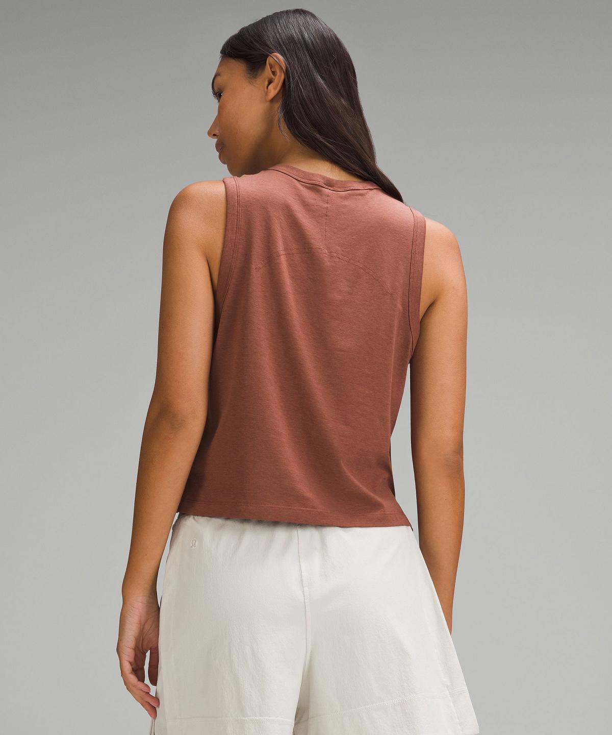 Canotta Donna Lululemon Classic-Fit Cotton-Blend Marroni | IT_LuLu30836