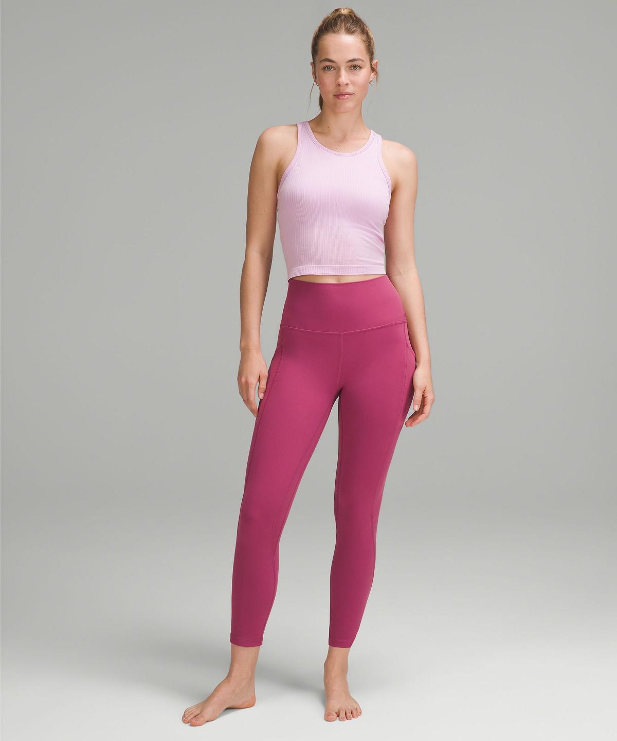 Canotta Donna Lululemon Ebb to Street Cropped Racerback Rosa | IT_LuLu20022