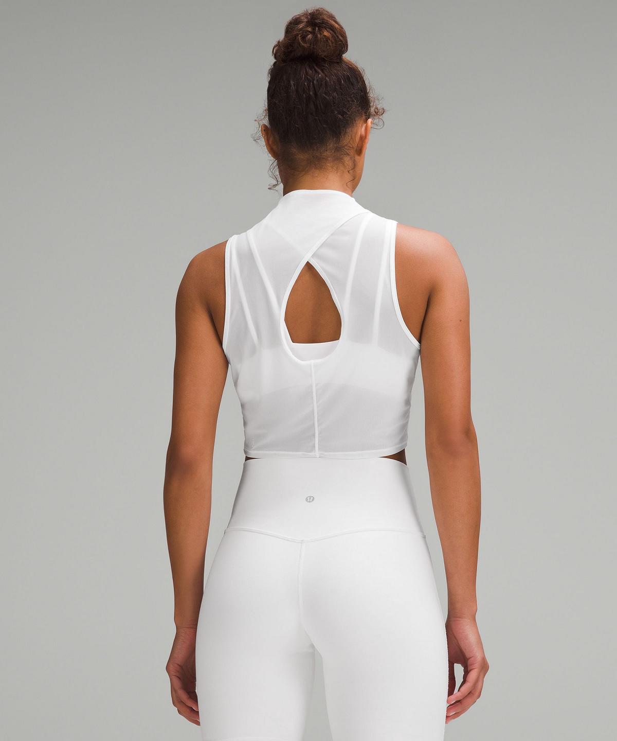 Canotta Donna Lululemon Keyhole Mesh Bianche | IT_LuLu53156