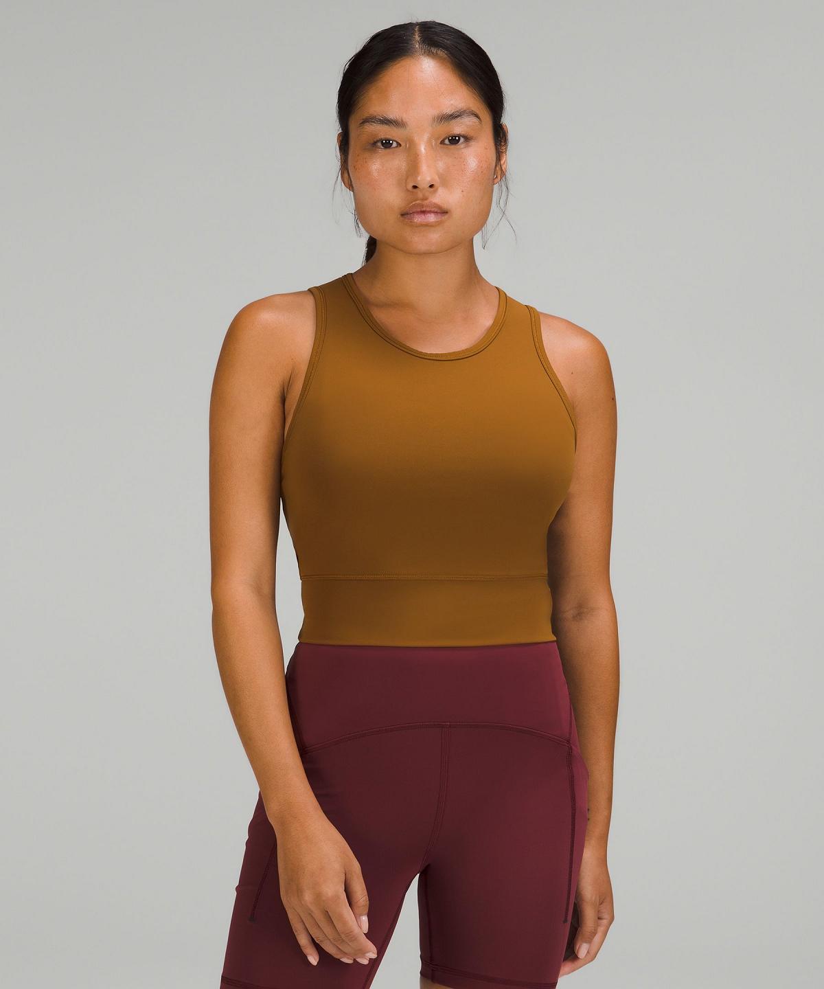 Canotta Donna Lululemon Mesh-Back Training Cropped Marroni | IT_LuLu41251