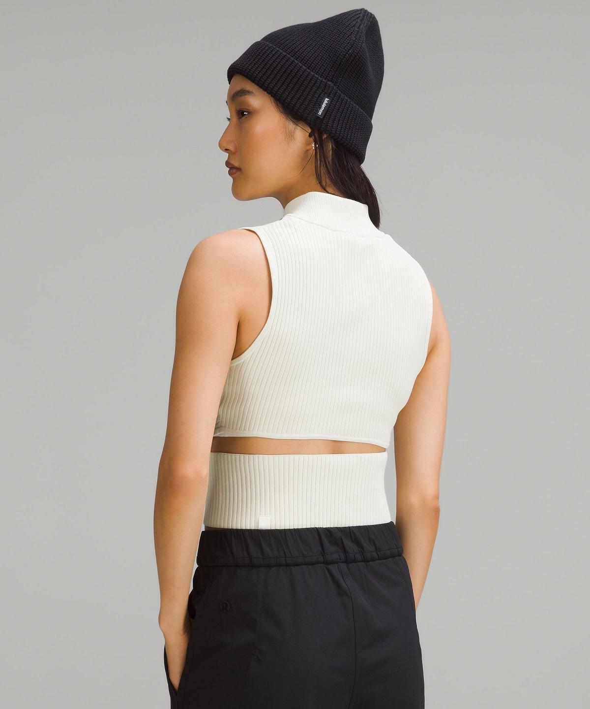 Canotta Donna Lululemon Open Back Half-Zip Sweater Beige | IT_LuLu75063