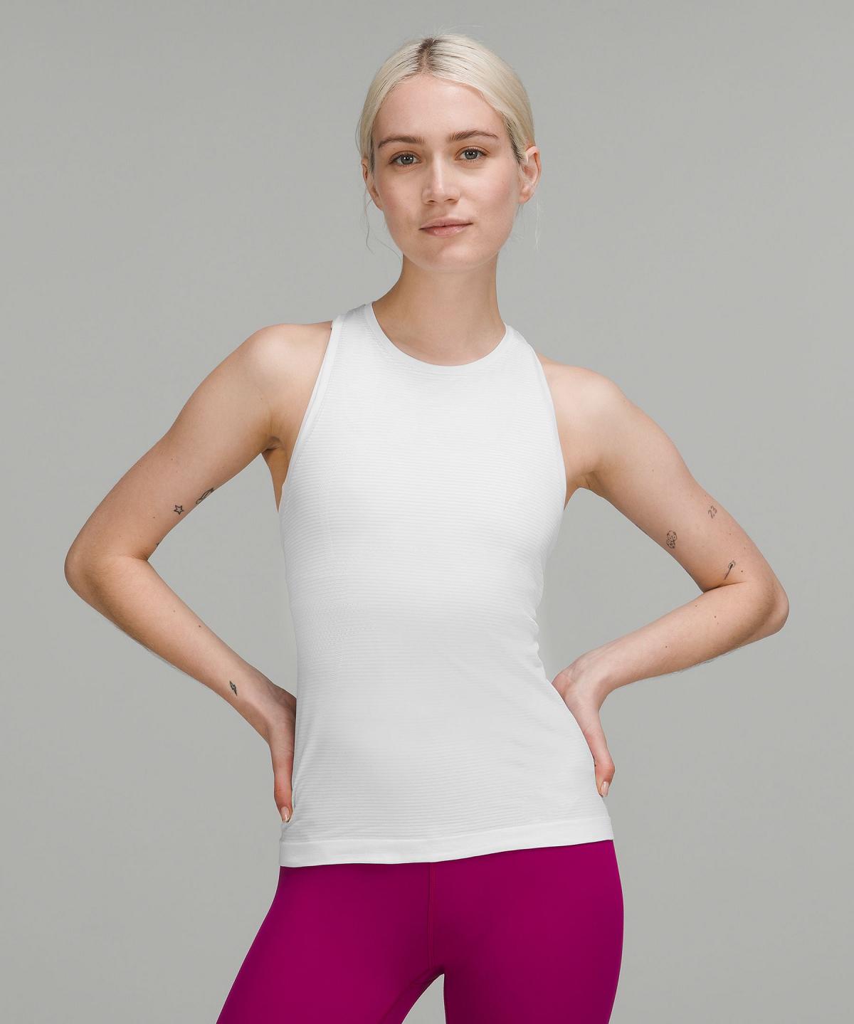 Canotta Donna Lululemon Swiftly Tech High-Neck 2.0 Bianche | IT_LuLu41172