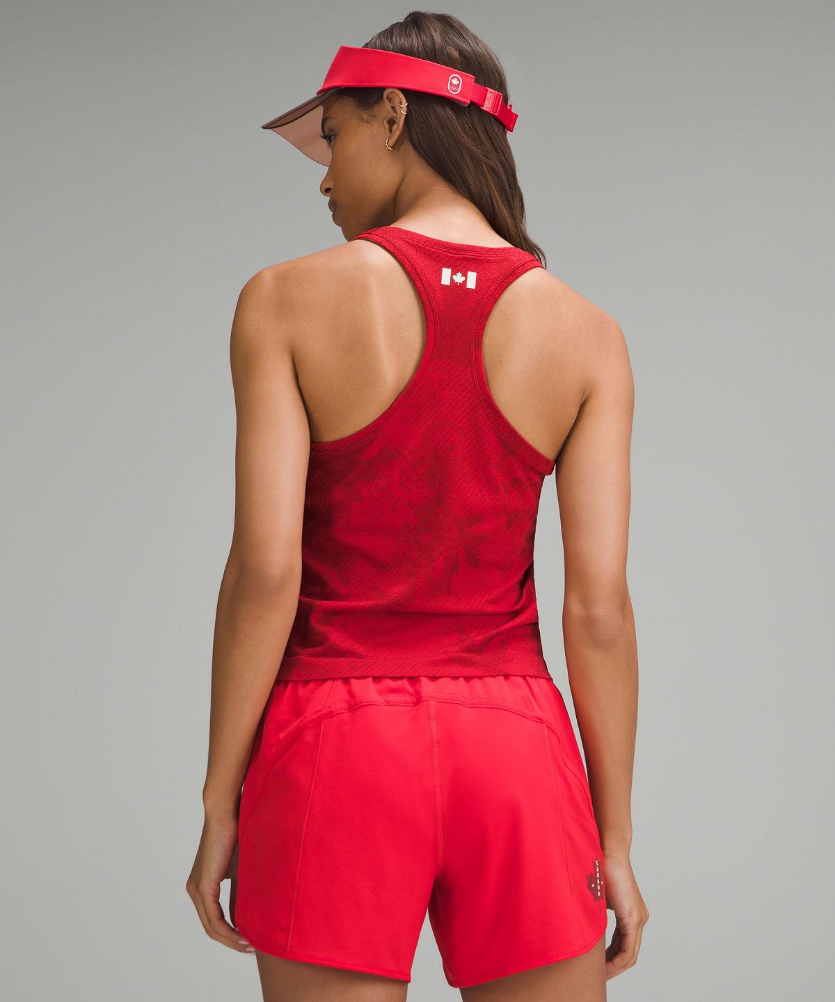 Canotta Donna Lululemon Team Canada Swiftly Tech Racerback 2.0 Waist Length Rosse Scuro | IT_LuLu91225