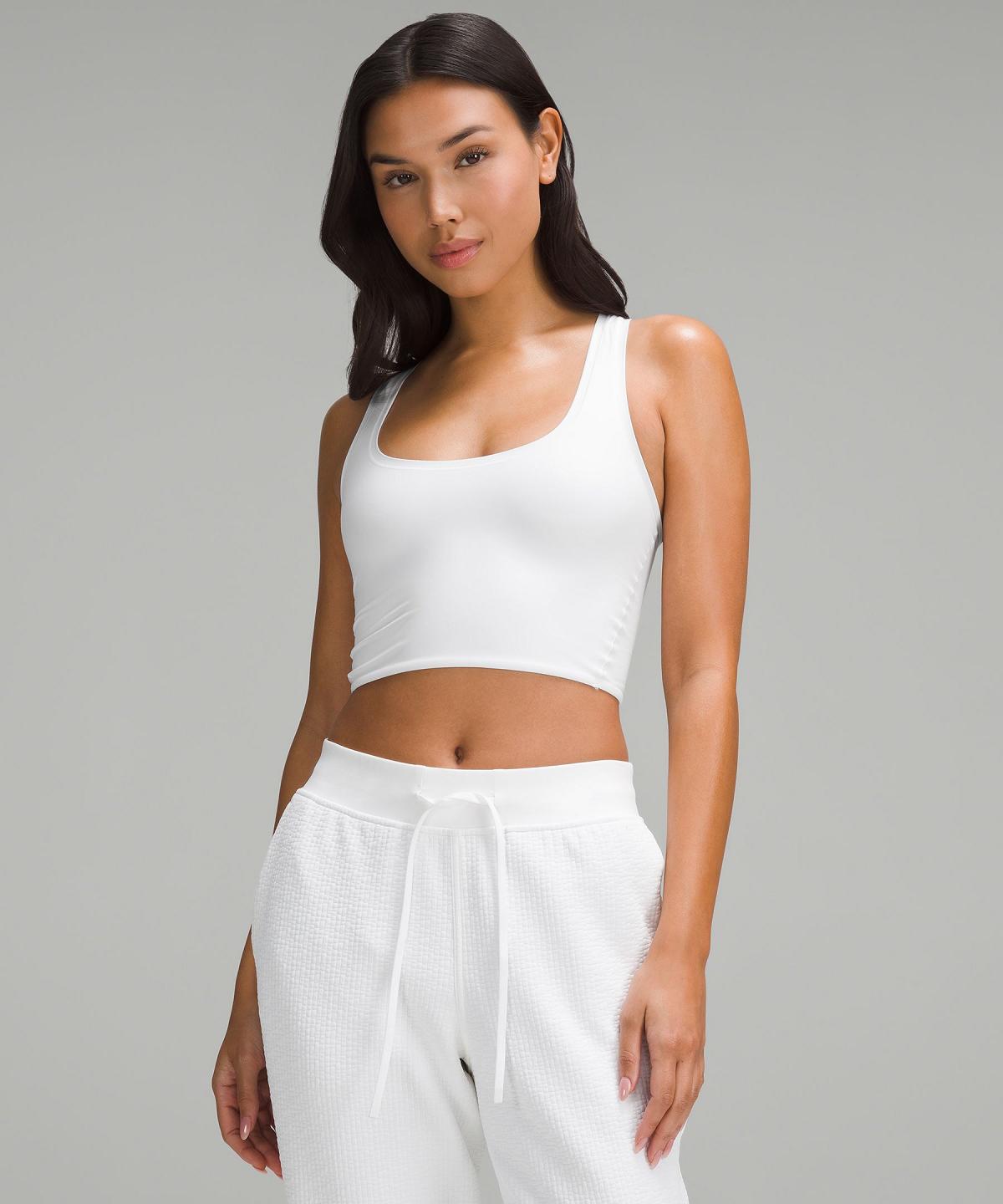 Canotta Donna Lululemon Wundermost Ultra-Soft Nulu Scoop-Neck Cropped Tank Bianche | IT_LuLu75972