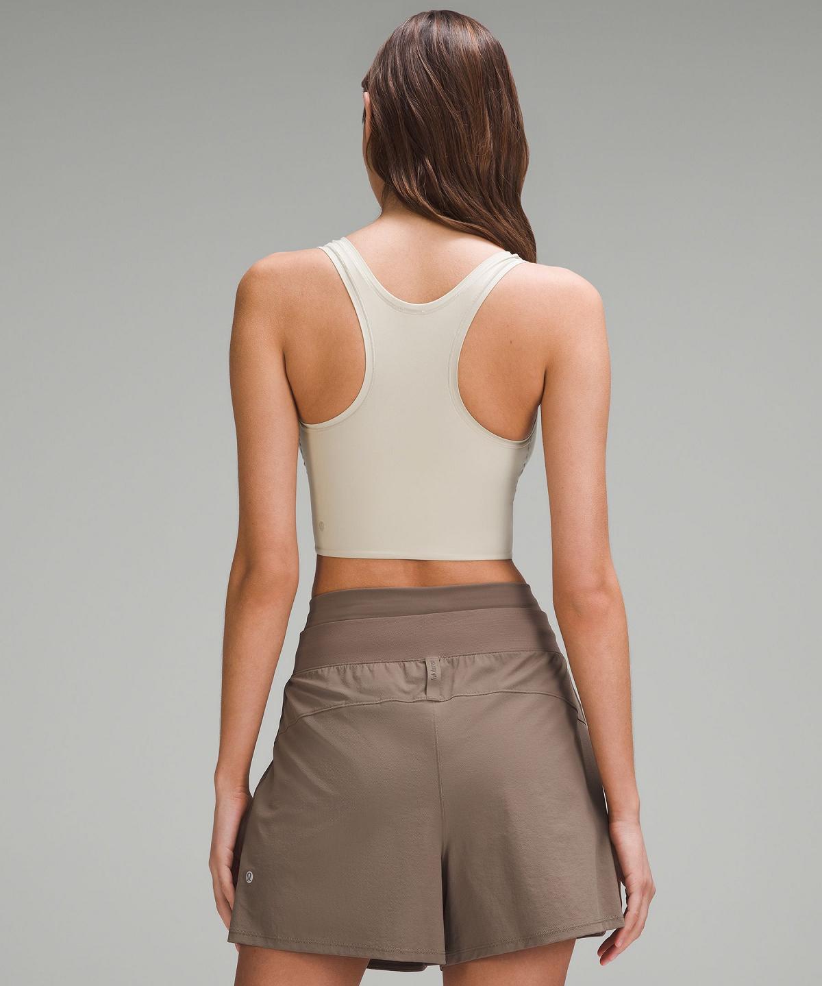 Canotta Donna Lululemon Wundermost Ultra-Soft Nulu Scoop-Neck Cropped Marroni | IT_LuLu59017