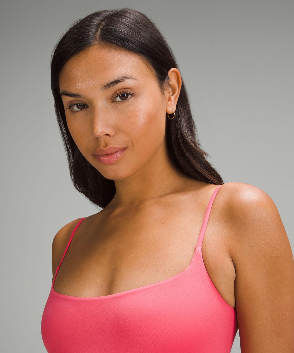 Canotta Donna Lululemon Wundermost Ultra-Soft Nulu Square-Neck Spaghetti-Strap Bodysuit Rosa | IT_LuLu89060