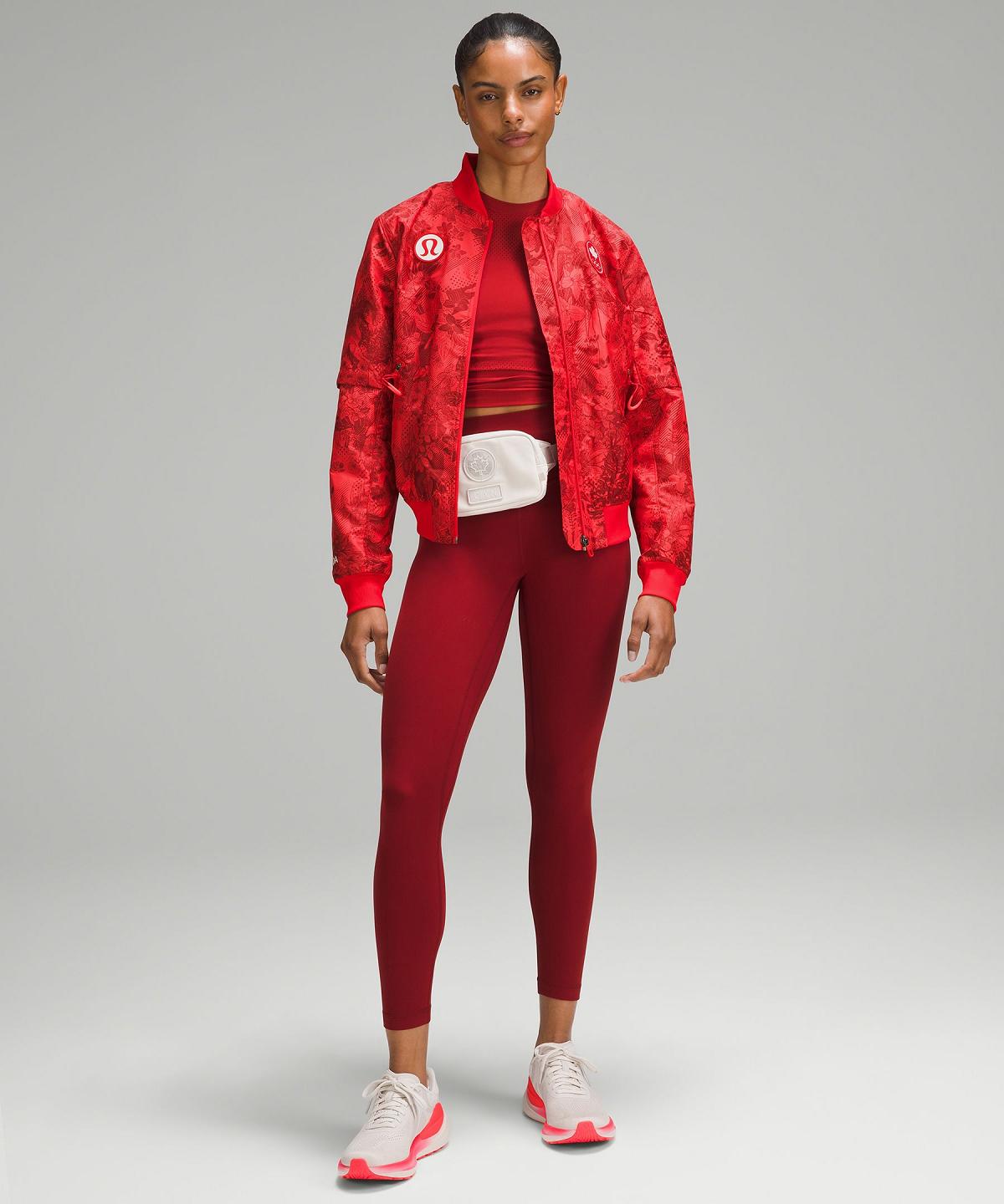 Cappotti E Giacche Donna Lululemon Team Canada Women's Vented Jacquard Bomber Rosse Scuro | IT_LuLu74738