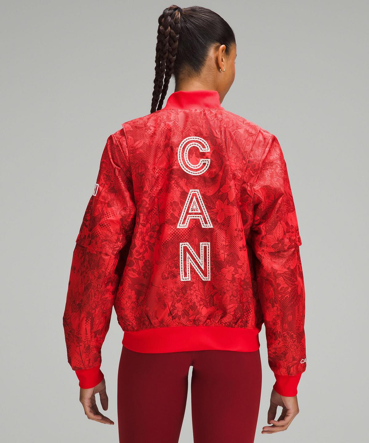 Cappotti E Giacche Donna Lululemon Team Canada Women's Vented Jacquard Bomber Rosse Scuro | IT_LuLu74738