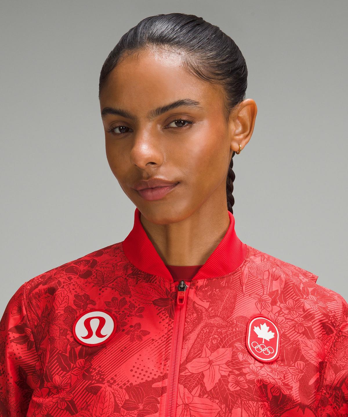 Cappotti E Giacche Donna Lululemon Team Canada Women's Vented Jacquard Bomber Rosse Scuro | IT_LuLu74738